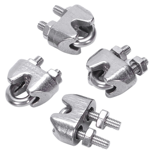 12pcs de 2mm 1/16 pouces de clip de fixation de cable en acier inoxydable 1