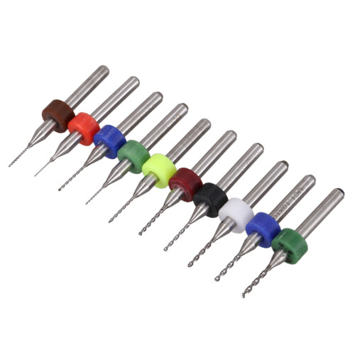 Pack of 10 Carbide  Drill Bits CNC PCB (0.3-1.2mm)