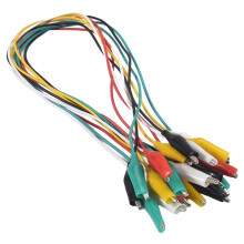 cable a fil de test a double extremite de crochets d'alligator 50cm il a cinq sortes de couleurs 10 pieces par un paquet