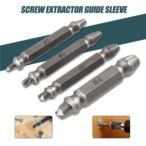 4X Screw Extractor Drill Bits Guide Set Broken Bolt Remover Easy Out #1 #2 #3 #4 2