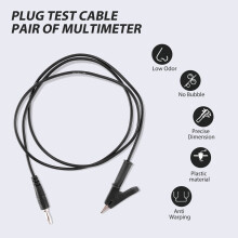 1M Long Alligator Clip to Banana Plug Test Cable Pair for Multimeter