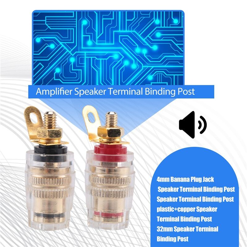 New 4Pc Amplifier Speaker Terminal Binding Post 4mm Banana Plug Jack on ...