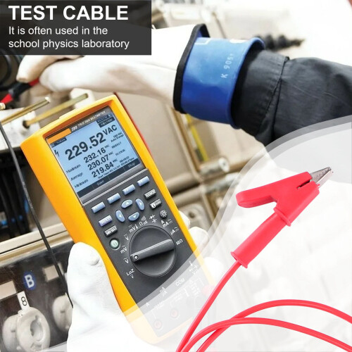 1M Long Alligator Clip to Banana Plug Test Cable Pair for Multimeter 1