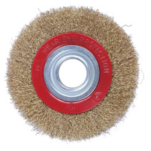 Roda de Escova de Arame para Polimento de Moedor de Bancada + AnéIs Adaptadores Redutores, 6 Polegadas 150 Mm