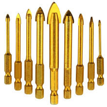 9 pcs. Tile Drill Ceramic Drill Set of Glass Drill Bits Set Hexagon Tile Drill Set Glass Tile Drilling Tool for Mirrors / Glass / Tiles - 3/4/5/6/8/10