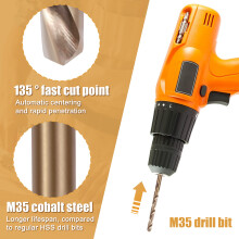 50Pcs Drillforce Tools M35 Cobalt Drill Bit Set,Hss-Co Drill Set 1-3Mm,For Drilling  Hardened Steel, Cast Iron&Stainless Steel
