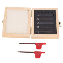 1/4 inch Indexable Carbide Lathe Turning Tool Holder Lathe Bit Set with Carbide Inserts TCMT090204, 5 Pieces