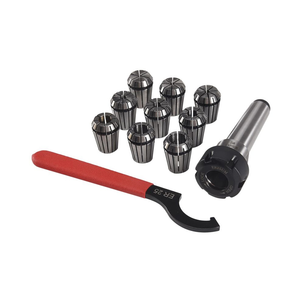 9Pcs Er25 Spring Collets+1Pcs Mt3 M12 Er25 Collet Chuck Morse Taper Holder For Cnc Milling Lathe Tool 6031808954503