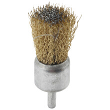 15 Pack Wire Wheel Cup Brush Set with 1/4 Inch Round Shank, 5 Sizes Brass Coated Wire Drill Brush for Paint Removal Project/Corrosion/Rust