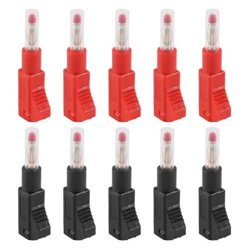 10 Sets Retractable Sheath 4Mm Banana Plug Connectors Stackable Wire Solder Multimeter Test Leads Ends Plugs Adapter
