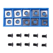 10Pcs 14mm Square Straight Carbide Cutter Insert with 10Pcs M610mm Screws for Wood Working Spiral/Helical Planer Cutter