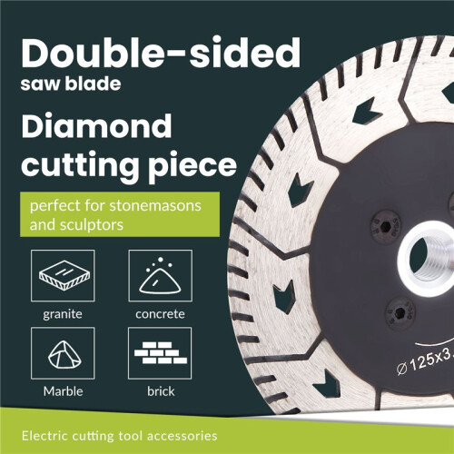 125 x 2.8mm M14 Double-Sided Diamond Saw Blade Grinding Slice  Type With Flange 1