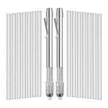 2 Pack Soapstone Holders  with 16 Pack Refills Round Soapstone for Welding Tools, Aluminum, and Cast Iron