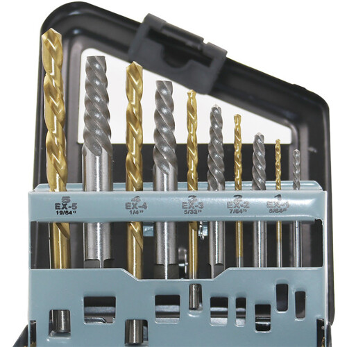 10Pcs Left Hand Drill Bit Set, Spiral Flute Extractor Set Broken Bolt Remover, Easily Remove Stripped or Damaged Screws 2
