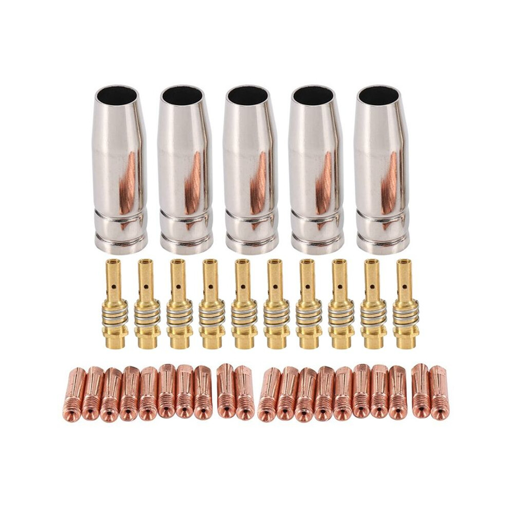 35Pcs 15Ak Welding Torch Consumables 1Mm Mig Torch Gas Nozzle Tip Holder Of 15Ak Mig Welding Torch 6032964883232