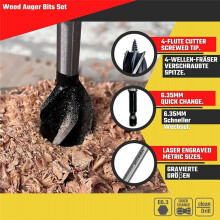 8 Piece Drill Bit for Wood, 4-Flute Drill Bit for Soft & Hard Wood, Plastic, Drywall (10mm-32mm)