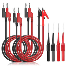 Multimetro da Spina un Banana un Sonda per Test con Clip un Coccodrillo, Cavo da Spina un Banana un Spina un Banana 4 Pin per Sonda di Test