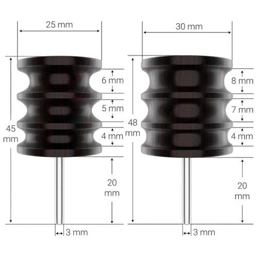 Leather Burnisher Bits for Rotary Tools - 6 Piece Set of Solid Tropical Sandalwood Burnishing Tools Smooth Leather 2