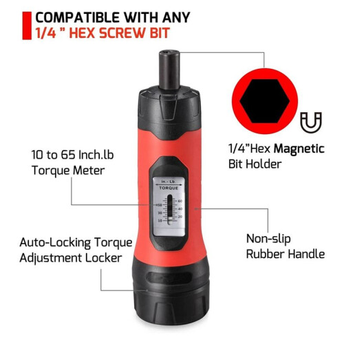 Adjustable Manual Torque Screwdriver Set Windows Torque Screwdriver with 20 Screwdriver Bits. 2