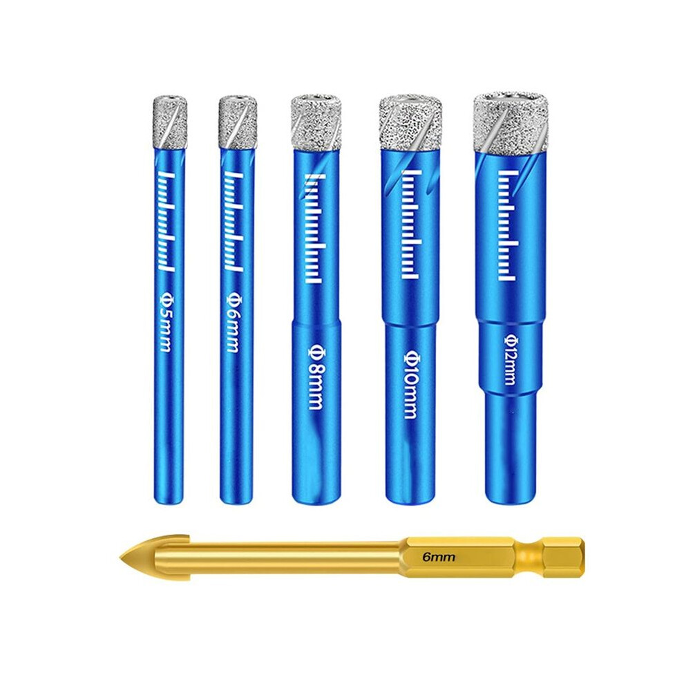 5Pcs Dry Diamond Core Drill Bits Set For Porcelain Tile, Ceramic Drill Bits For Glass Hard Materials, Ceramic 6133053060906
