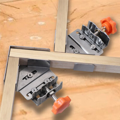 2Pc Carpenter Quick Positioning Clamp for Wood Panel Splicing 90 Degree Right Angle Fixing Clip Right Angle Clamp-Closed 2