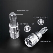 13Pcs Star Torx Bit Socket Set T8-T70 H2-H14,CRV Sockets 1/4Inch,3/8Inch & 1/2Inch Drive for Hand Use Work