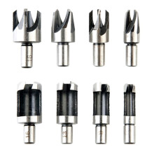 8-Teiliges 5/8-Zoll-, 1/2-Zoll-, 3/8-Zoll- und 1/4-Zoll-HolzdüBelschneider-Set mit Geradem und Konischem Klauenbohrer-Set,