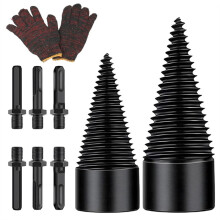Brennholz-Holzspalter-Bohrer, Abnehmbarer Holzspalter-Bohrer, 32 mm + 42 mm, Robuster Schraubkegel-Holzspalter