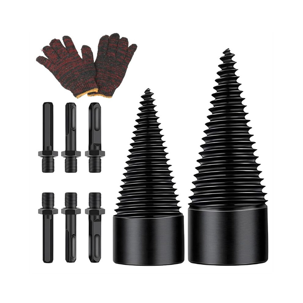 Firewood Log Splitter Drill Bit Removable Wood Splitting Drill Bit,32Mm+42Mm Heavy Duty Screw Cone Driver Wood Splitter 6031192222967