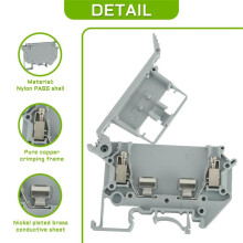 UK5-HESI UK5RD Sem LED DIN Rail FusíVel Terminal Base Desconecte o Clipe de Parafuso Do Bloco Terminal (Pacote de 10 Unidades, Cinza)