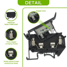 UK5-HESI UK5RD com Base de Terminal de FusíVel de Trilho DIN LED, Clipe de Parafuso de Bloco de Terminal de DesconexãO (Pacote de 6 Unidades, Preto)