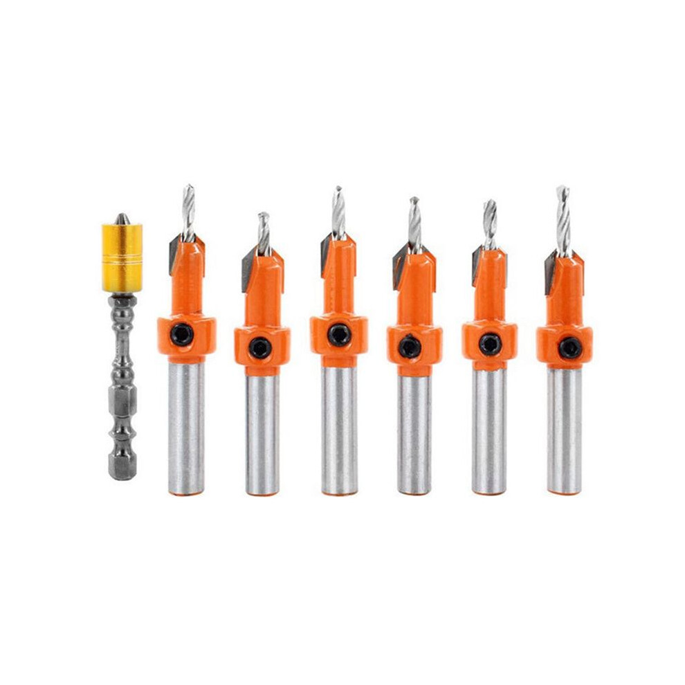 Counterbore Drill Taper Drill Set Woodworking Opener Set Hexagon Screw Hardware Tools Counterbore Drill 7Pc 6033319647400