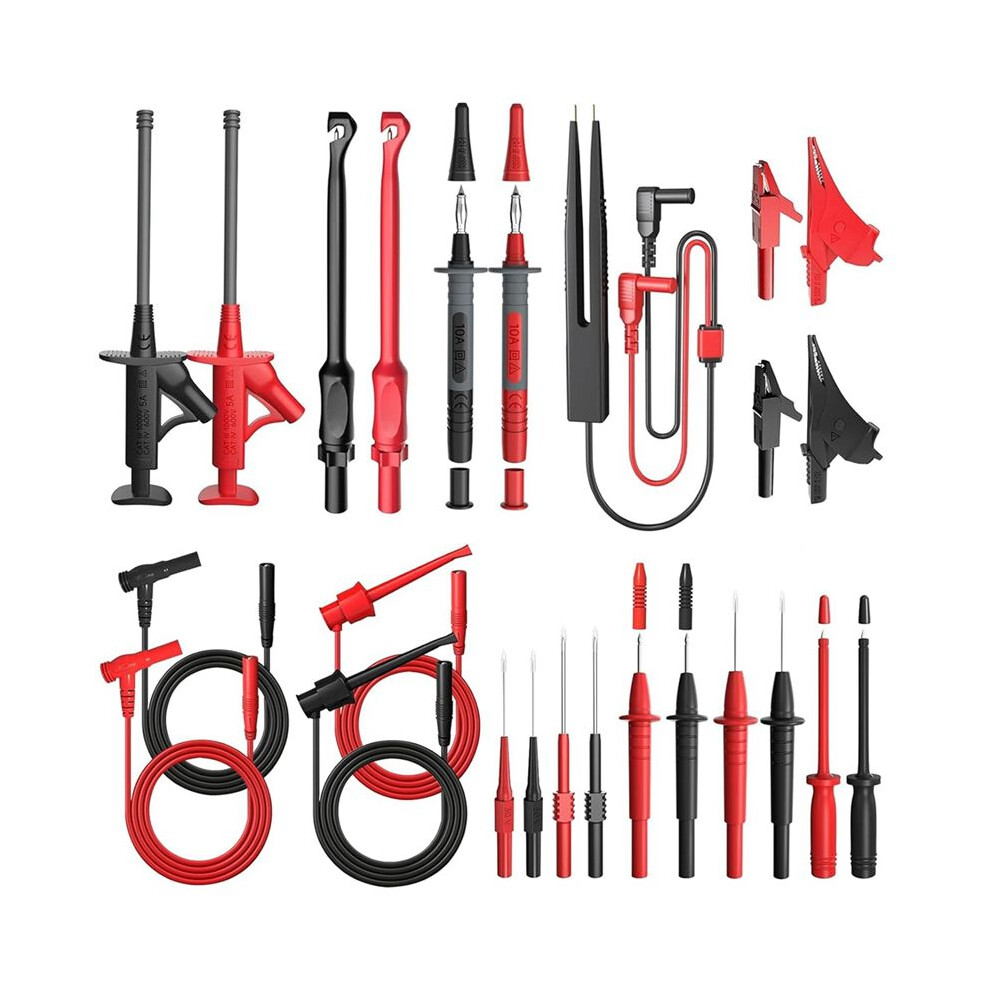 25Pcs Multimeter Test Leads Kit, Test Leads Set With Replaceable Alligator Clips,Wire Piercing Probes, Alligator Clips 4711680947689