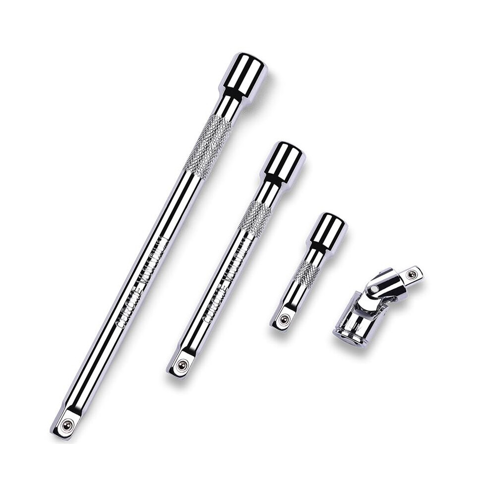 4 Piece 3/8 Inch Drive Extension Bar Set, 3/8 Inch Drive Socket Extension Set Includes 3, 6, And 10 Inch Extensions 6033189706801