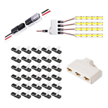 Paquete de 30 Conectores Enchufables de Doble Cable, Conectores de Cable LED de 3 VíAs Enchufables de 2/3/4 Pines Conectores de Cable de Bajo Voltaje
