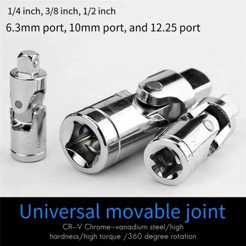 3-Piece Universal Socket Adapter 1/4 3/8 1/2 Socket Universal Joint Universal Socket Ratchet Tool 2