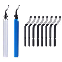2 Stück Entgratungswerkzeug + 10 Stück BS1010-Hochgeschwindigkeitsstahlklingen für Metallharz-PVC-Rohre Kupfer-Kunststoff-3D-Gedruckte Kanten