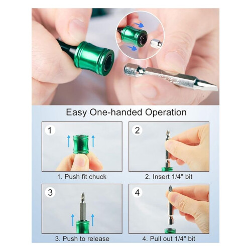 1/4 Inch Hex Bits Holder Keychian, Keychain Extension Bar Screwdriver Bit Holder Socket Adapter 2