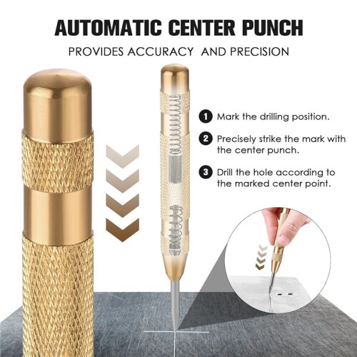 5PCS Step Drill Bit Set, HSS Drill Bits, Automatic Center Punch, Shaped Split Tip, W/Aluminum Case, Step Bits for Metal 1