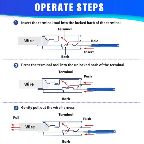 21Pcs Car Terminal Removal Tool Kit Cable Plug Remove Puller Electrical Wire Crimp Connector Pin Extractor 2