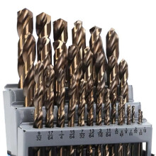 Juego de Brocas de Cobalto M35 Acero de Alta Velocidad Twist Jobber Longitud para Metal Endurecido, Acero Inoxidable, Hierro Fundido (29 Piezas)