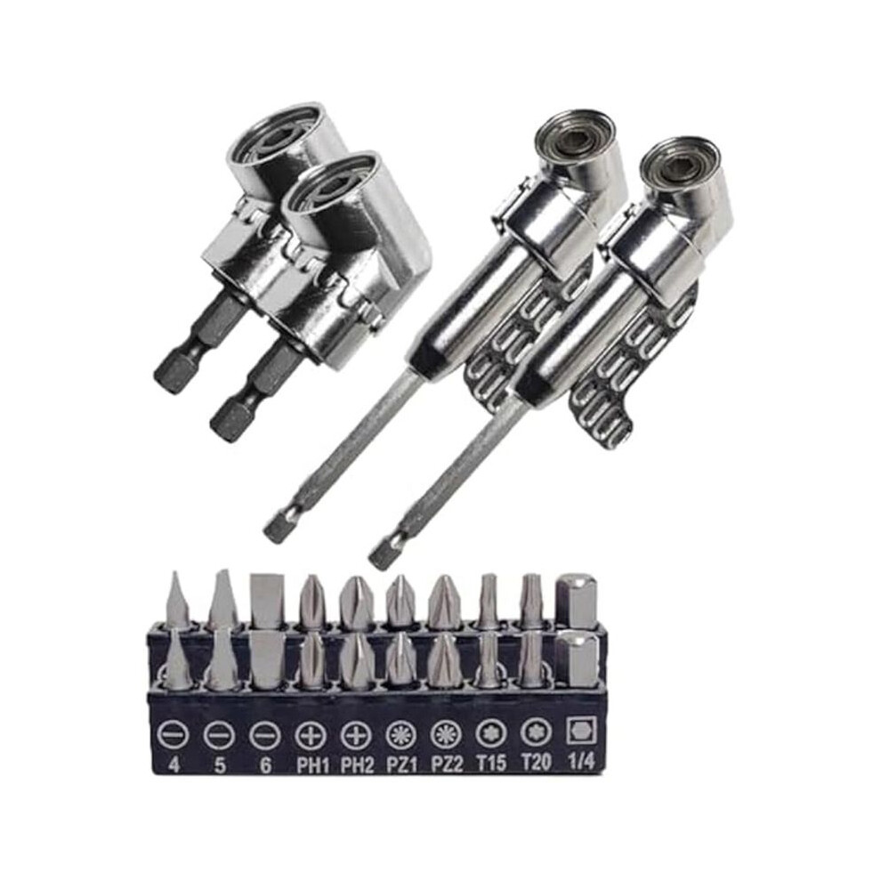 Corner Tool Screw Hub, Multi-Function Bend Screwdriver Bit, 360 Rotatable 1/4In 3/8In 1/2In Socket Adapter Set 4711770162954