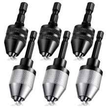 Keyless Drill Chuck Bit,Keyless Drill Chuck Fast Change Converter Extension Screwdriver Drill Adapter0.3-6.5/0.3-3.6mm