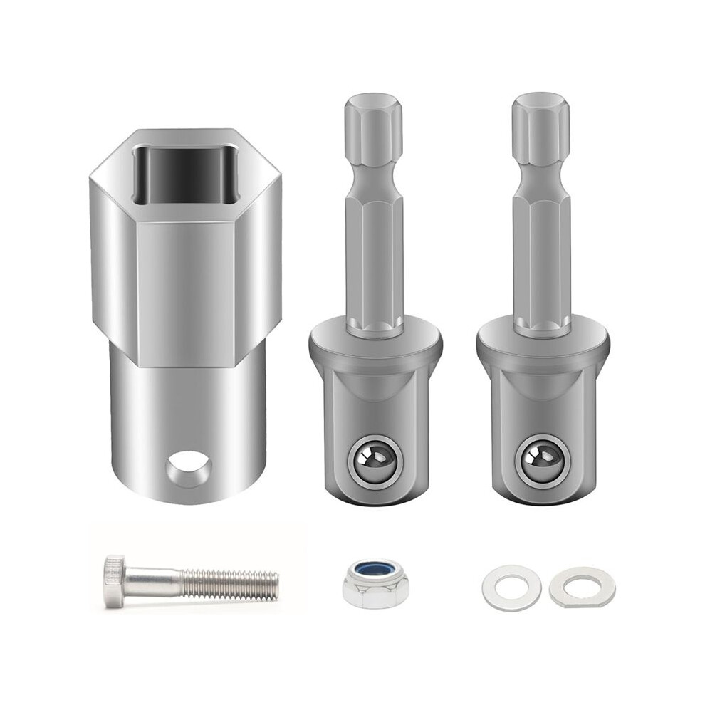 Trailer Jack Electric Drill Adapter, Stainless Steel Cordless Drill Adapter For Top Wind Trailer Jack Crank Handle 4713045230313