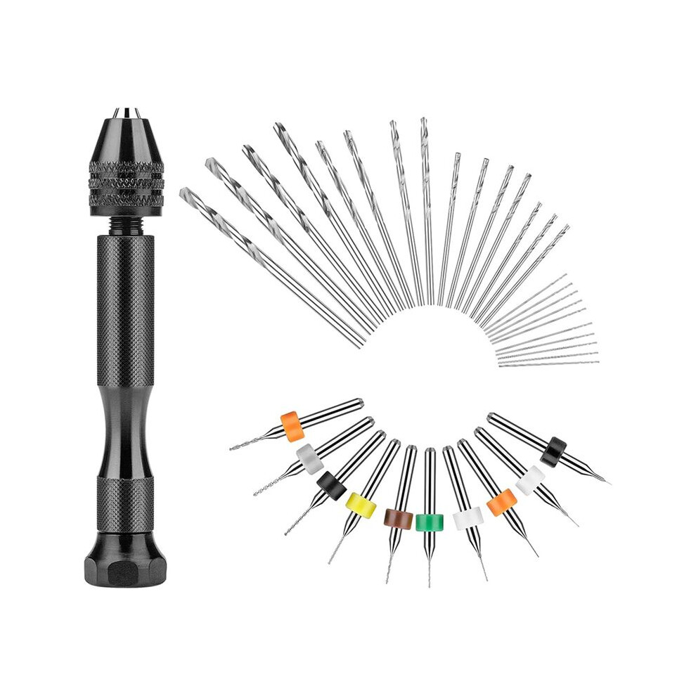 Hand Drill Set, 25Pcs Twist Drill Bits And 10Pcs Pcb Drill Bits, Jewelry Drilling Tool For Resin Polymer Clay 4711672699749