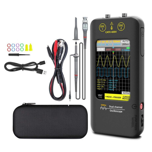 BSIDE Touch Screen Digital Oscilloscope & Signal Generator - Dual Channel 50MHz, Automatic Oscilloscope, Graphic Tester Tools