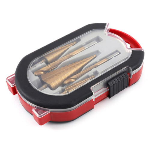 6-Piece Stepped Serrated Drill Bit Set Triangular Shank Titanium Alloy Coated Straight  Serrated