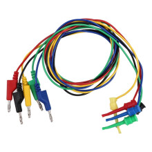 5pcs 4mm Test Hook Clip to Stackable Banana Plug Test Lead Kit Multimeter Cable Wire for Electrical Testing