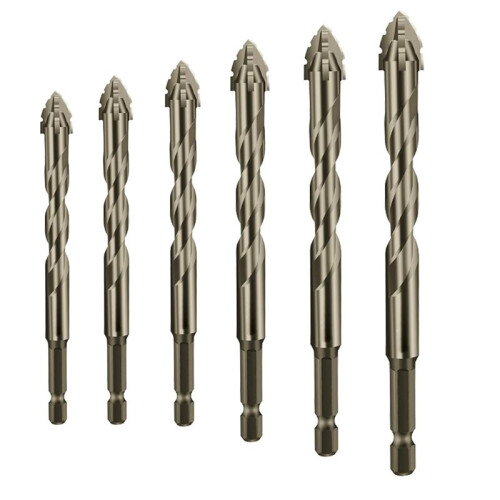 Four-Flute Sawtooth Eccentric Drill Bit, Multifunction Drill Bit Set, High Hardness Skewed  Eccentric Drill Bits