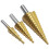 6-Piece Stepped Serrated Drill Bit Set Triangular Shank Titanium Alloy Coated Straight  Serrated 2